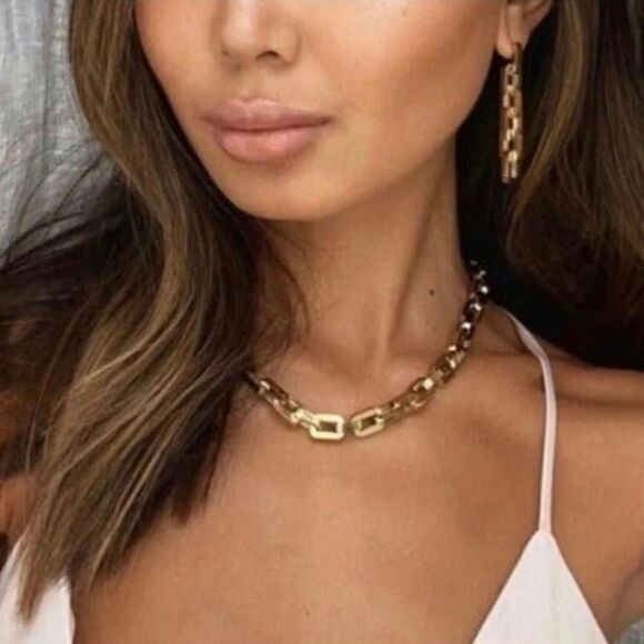 Eddie Borgo 12K Yellow Gold Plated Handmade Supra Link Vermeil Necklace … - Picture 1 of 8